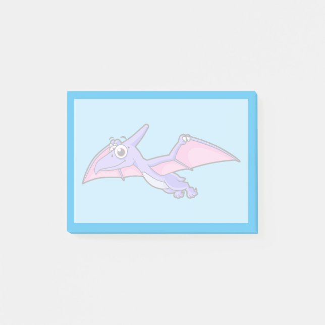 Niedliche Illustration eines fliegenden Pterodakty Post-it Klebezettel (Vorderseite)