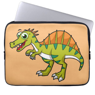 Niedliche Illustration eines lächelnden Spinosauri Laptopschutzhülle