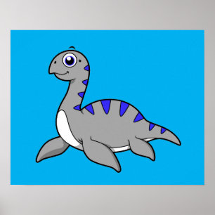 Niedliche Illustration eines Loch Ness Monsters. Poster