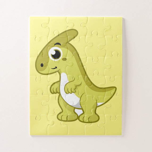 Niedliche Illustration eines Parasaurolophus Dinos (Vertikal)