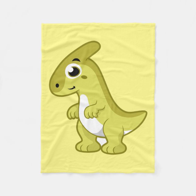Niedliche Illustration eines Parasaurolophus Dinos Fleecedecke (Vorderseite)