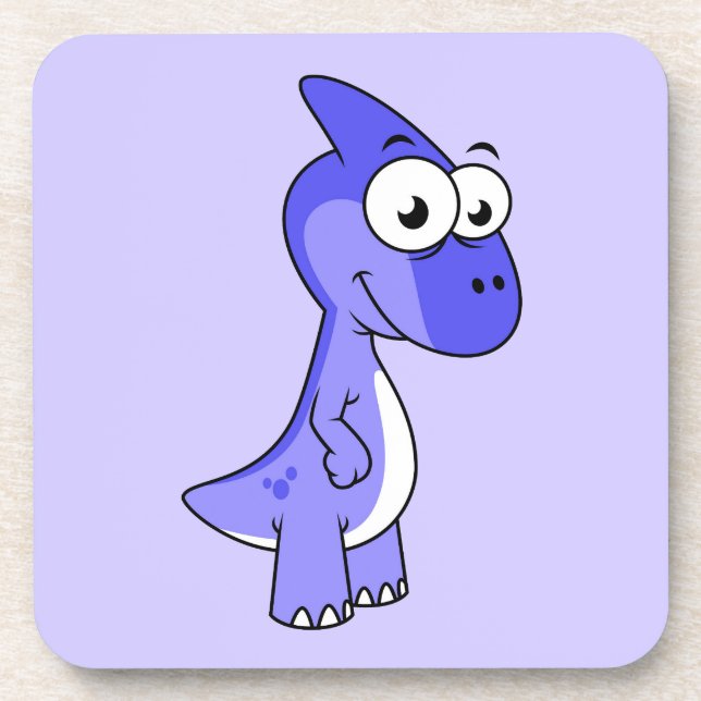 Niedliche Illustration eines Parasaurolophus Dinos Getränkeuntersetzer (Vorderseite)