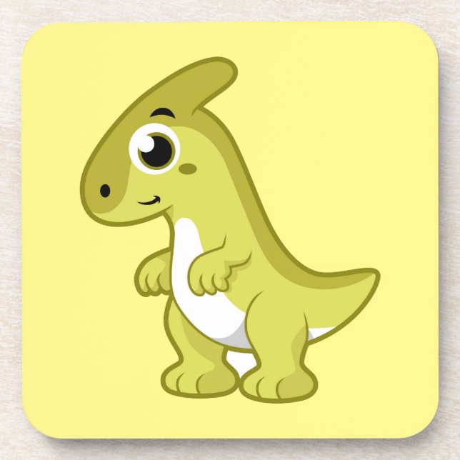 Niedliche Illustration eines Parasaurolophus Dinos Getränkeuntersetzer (Vorderseite)