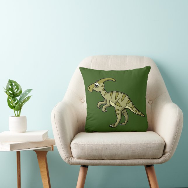 Niedliche Illustration eines Parasaurolophus Dinos Kissen (Stuhl )
