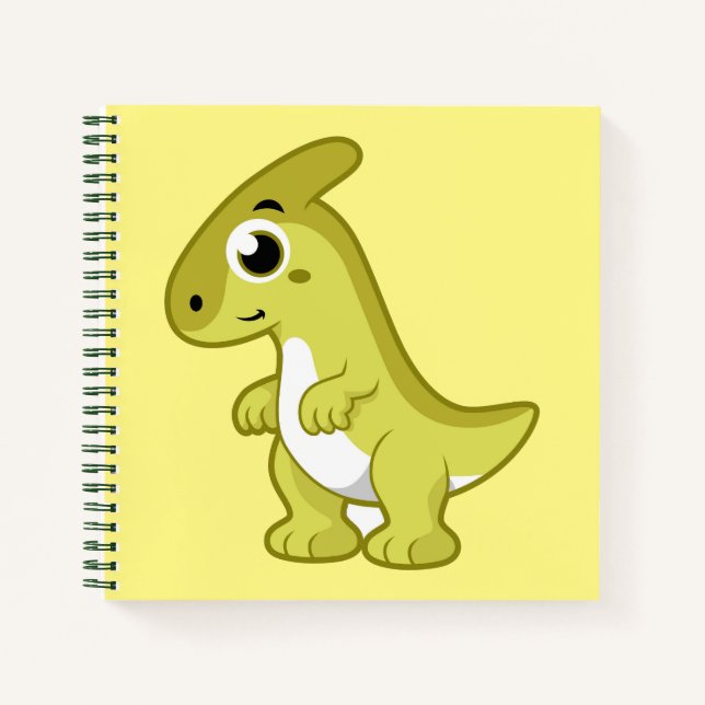 Niedliche Illustration eines Parasaurolophus Dinos Notizbuch (Vorderseite)