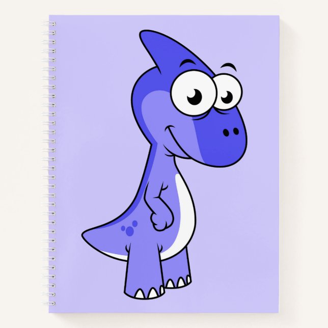 Niedliche Illustration eines Parasaurolophus Dinos Notizbuch (Vorderseite)
