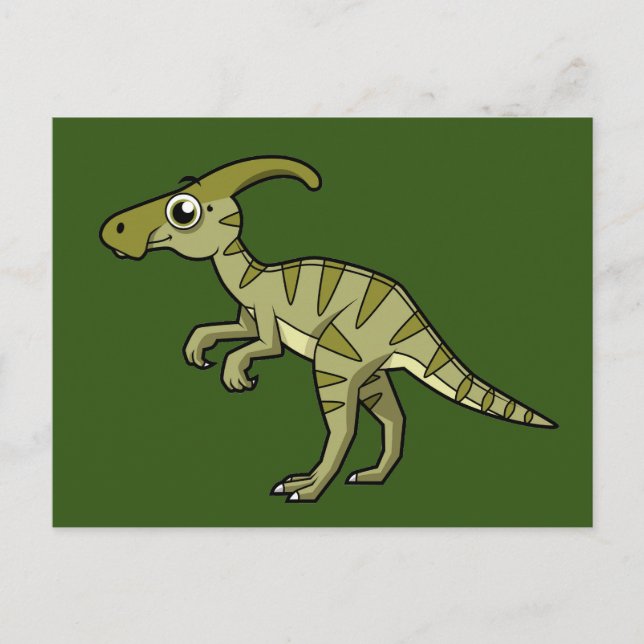 Niedliche Illustration eines Parasaurolophus Dinos Postkarte (Vorderseite)