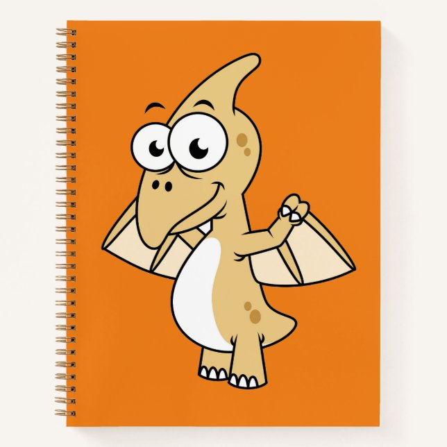 Niedliche Illustration eines Pterodaktyls. 2 Notizbuch (Vorderseite)