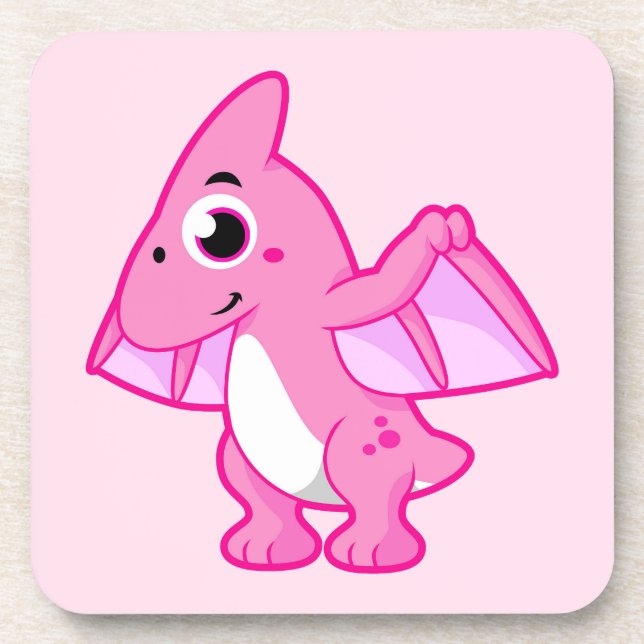 Niedliche Illustration eines Pterodaktyls. Getränkeuntersetzer (Vorderseite)