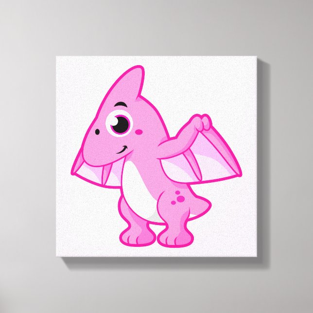 Niedliche Illustration eines Pterodaktyls. Leinwanddruck (Vorderseite)