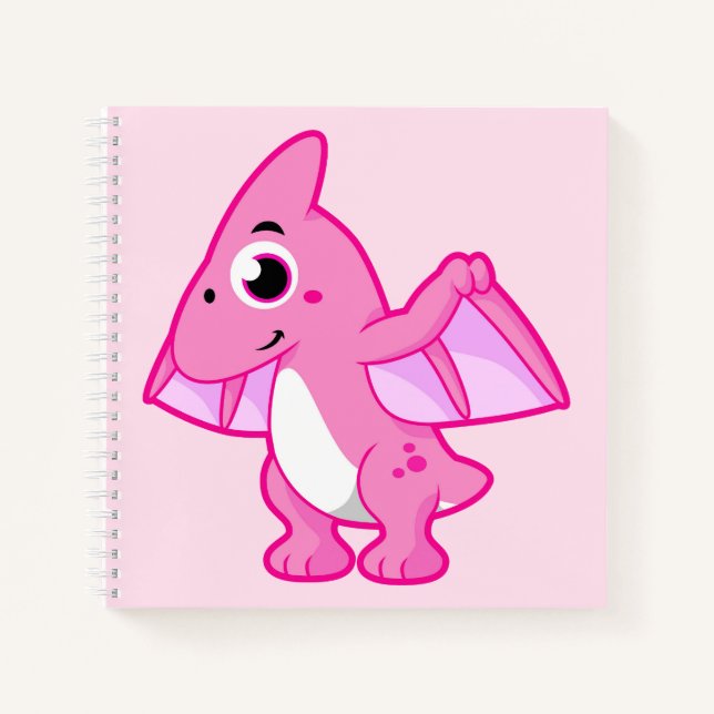 Niedliche Illustration eines Pterodaktyls. Notizbuch (Vorderseite)