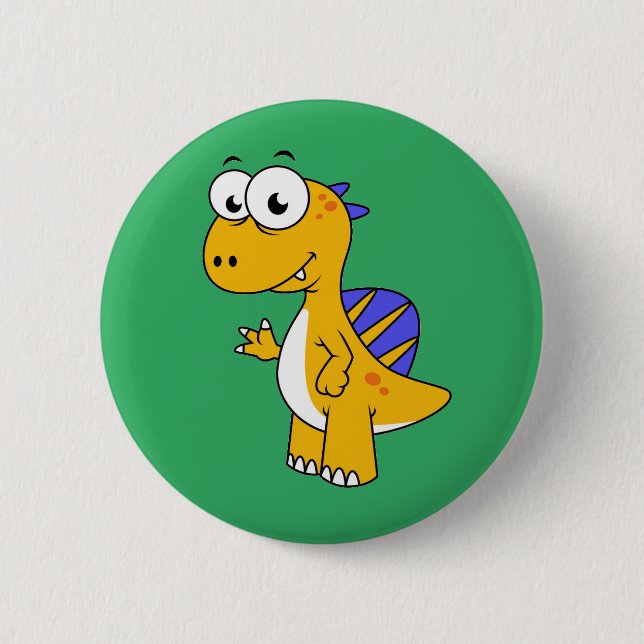 Niedliche Illustration eines Spinosauriers. 2 Button (Vorderseite)