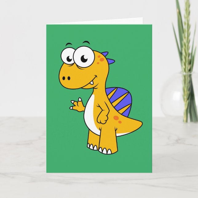 Niedliche Illustration eines Spinosauriers. 2 Karte (Vorderseite)