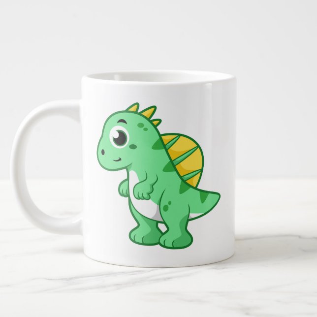 Niedliche Illustration eines Spinosauriers. Jumbo-Tasse (Links)