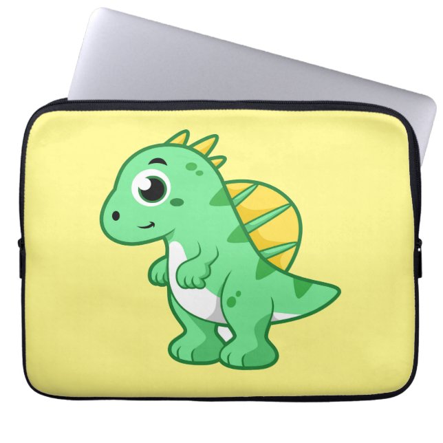 Niedliche Illustration eines Spinosauriers. Laptopschutzhülle (Vorderseite)