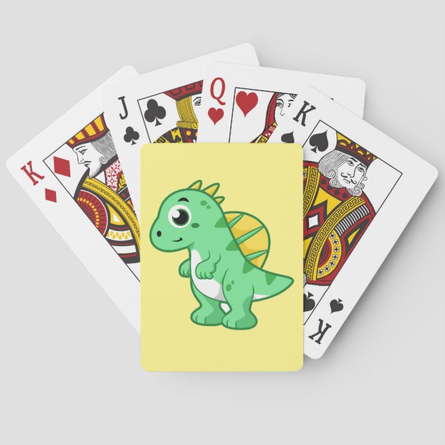 Niedliche Illustration eines Spinosauriers. Spielkarten (Rückseite)