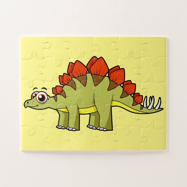 Niedliche Illustration eines Stegosaurus Dinosauri (Horizontal)