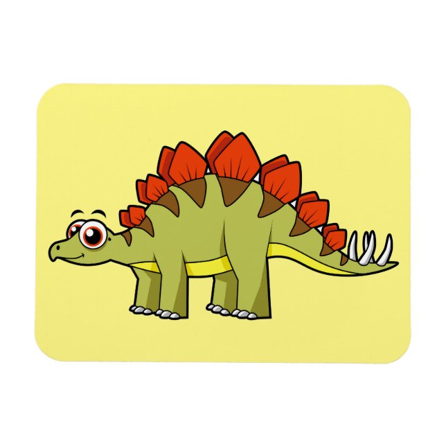 Niedliche Illustration eines Stegosaurus Dinosauri Magnet (Horizontal)