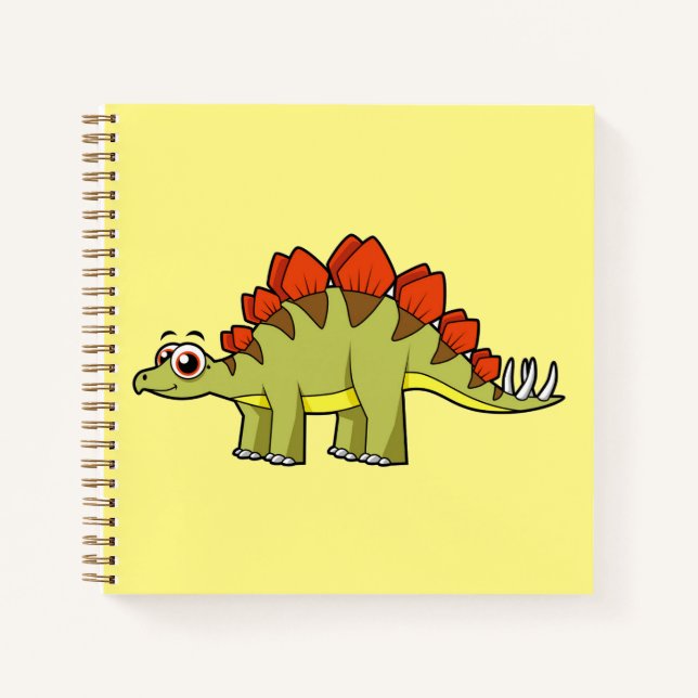 Niedliche Illustration eines Stegosaurus Dinosauri Notizbuch (Vorderseite)