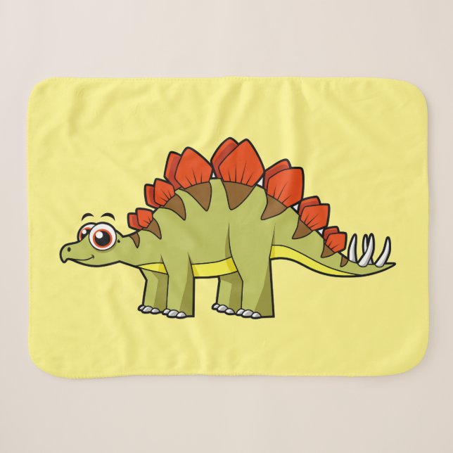 Niedliche Illustration eines Stegosaurus Dinosauri Sherpadecke (Vorderseite (Horizontal))