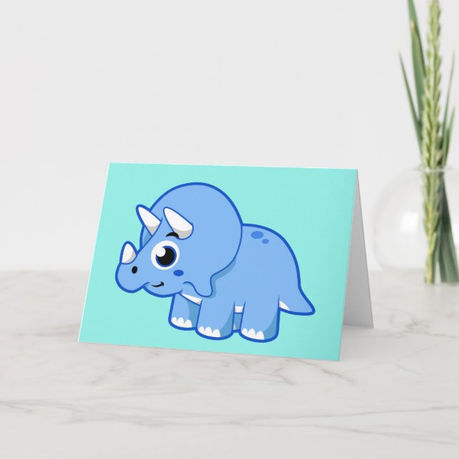 Niedliche Illustration eines Triceratops Dinosauri Karte (Vorderseite)
