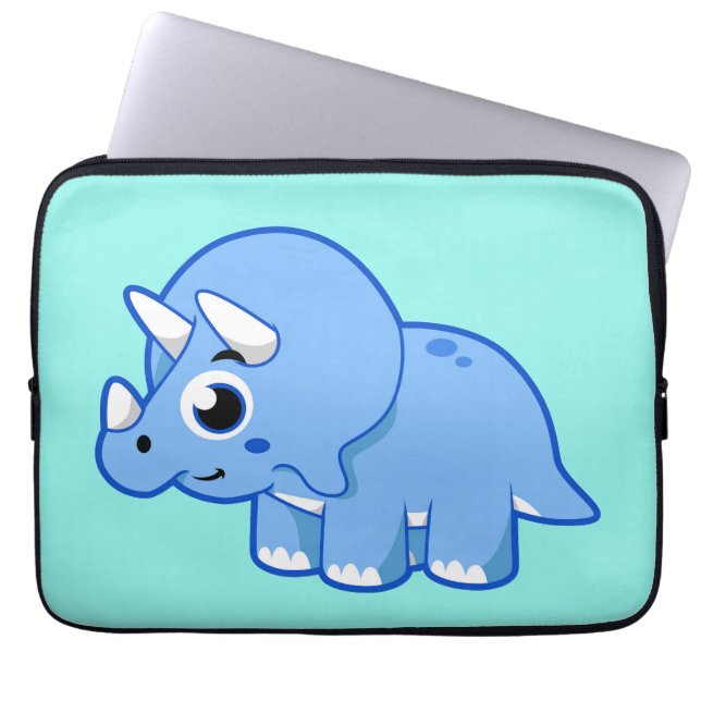 Niedliche Illustration eines Triceratops Dinosauri Laptopschutzhülle (Vorderseite)