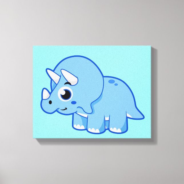 Niedliche Illustration eines Triceratops Dinosauri Leinwanddruck (Vorderseite)