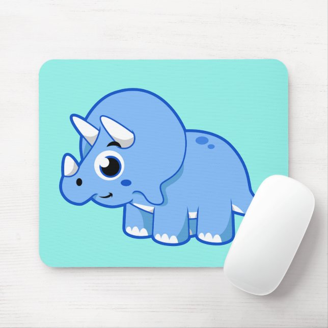 Niedliche Illustration eines Triceratops Dinosauri Mousepad (Mit Mouse)