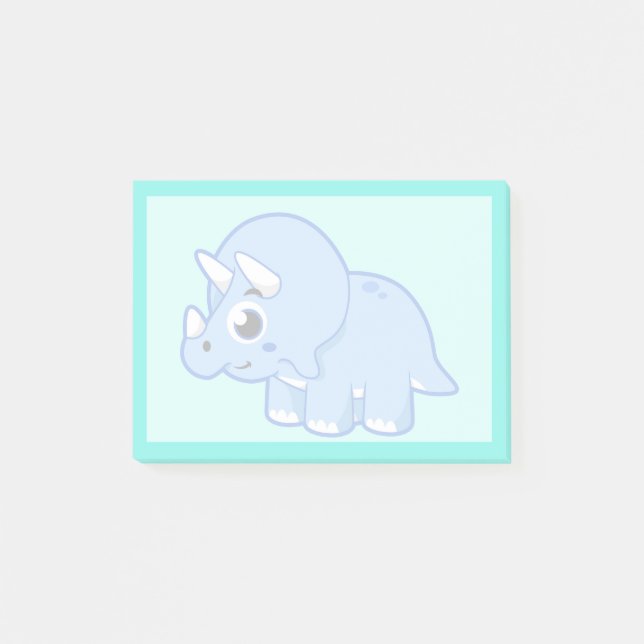 Niedliche Illustration eines Triceratops Dinosauri Post-it Klebezettel (Vorderseite)