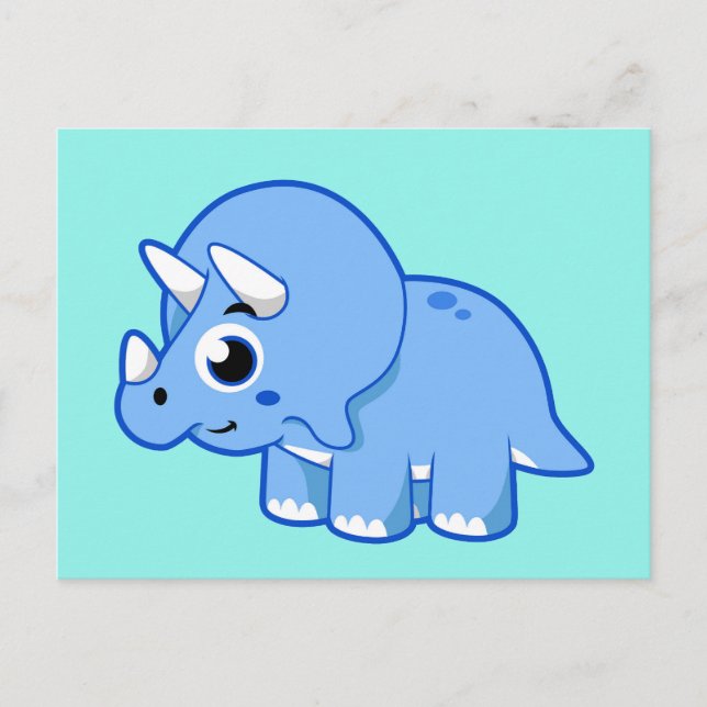 Niedliche Illustration eines Triceratops Dinosauri Postkarte (Vorderseite)
