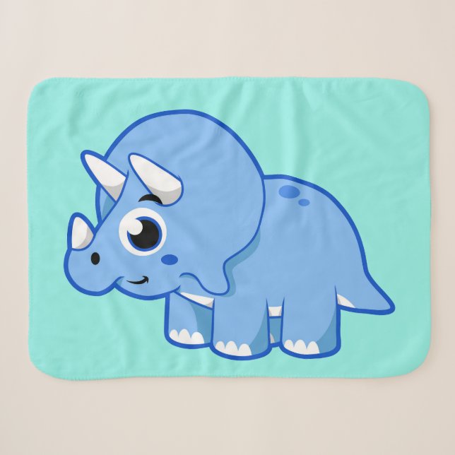 Niedliche Illustration eines Triceratops Dinosauri Sherpadecke (Vorderseite (Horizontal))