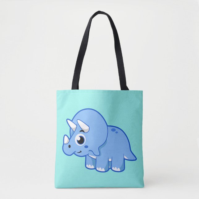 Niedliche Illustration eines Triceratops Dinosauri Tasche (Vorderseite)