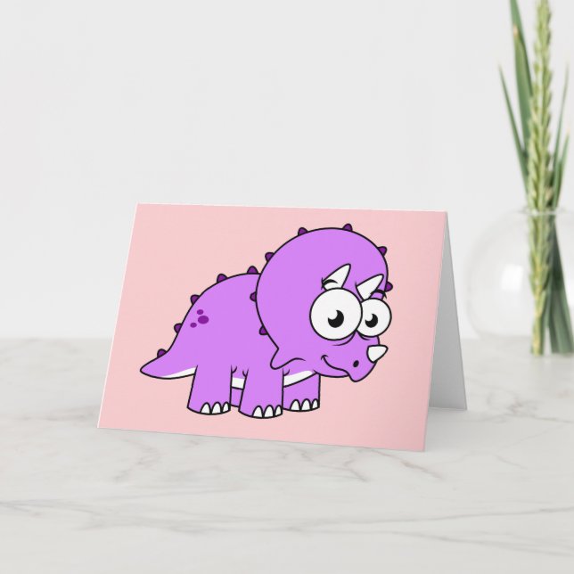 Niedliche Illustration eines Triceratops. Karte (Vorderseite)