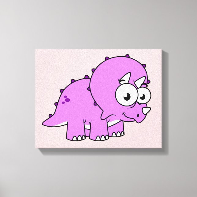 Niedliche Illustration eines Triceratops. Leinwanddruck (Vorderseite)