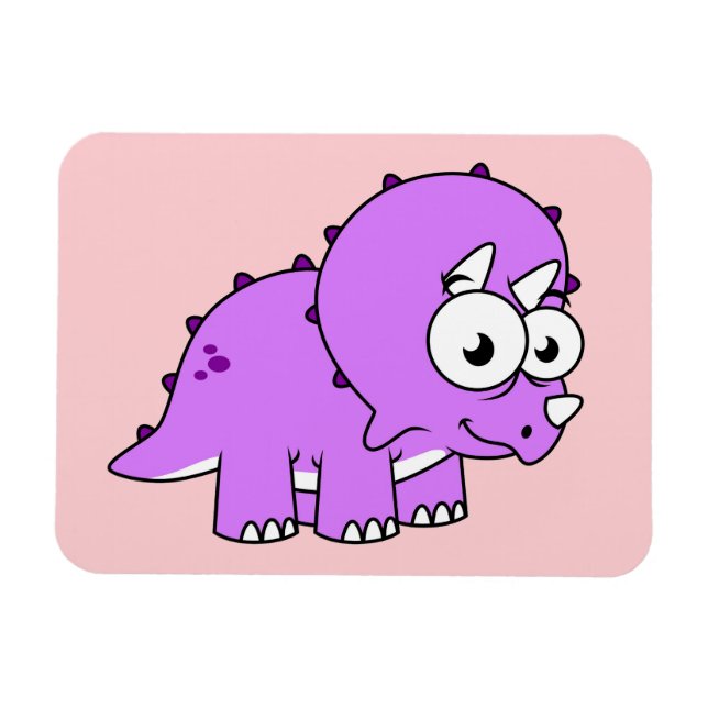 Niedliche Illustration eines Triceratops. Magnet (Horizontal)