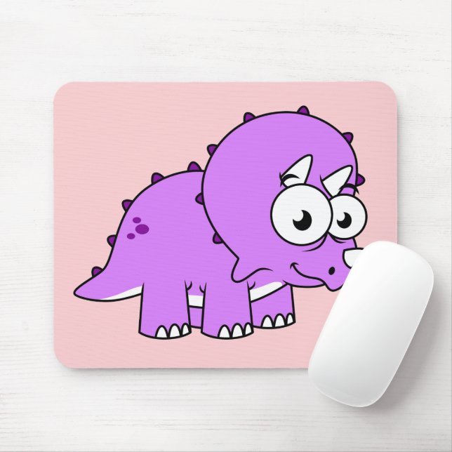 Niedliche Illustration eines Triceratops. Mousepad (Mit Mouse)