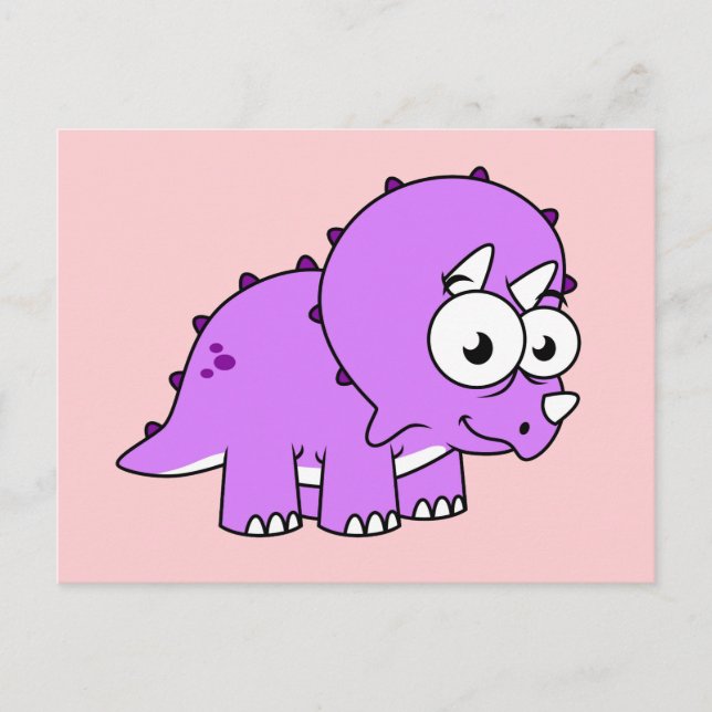Niedliche Illustration eines Triceratops. Postkarte (Vorderseite)
