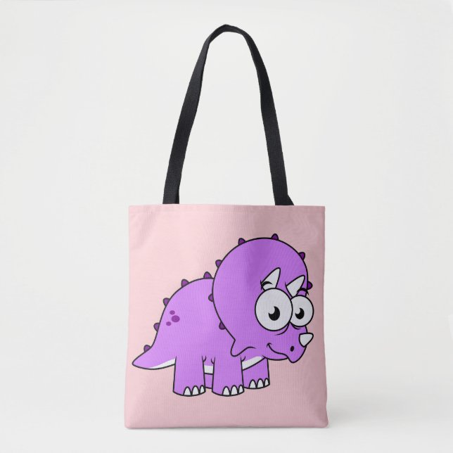Niedliche Illustration eines Triceratops. Tasche (Vorderseite)
