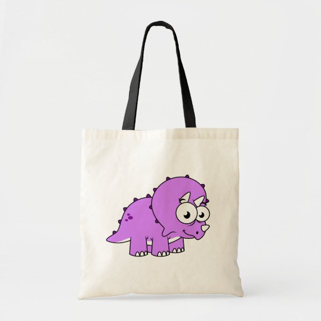 Niedliche Illustration eines Triceratops. Tragetasche (Vorne)