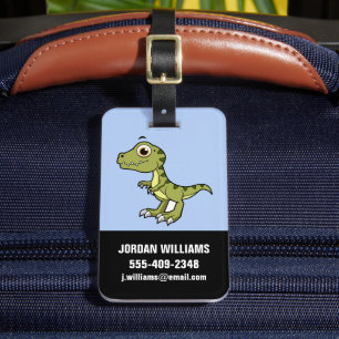 Niedliche Illustration eines Tyrannosaurus Rex. Gepäckanhänger