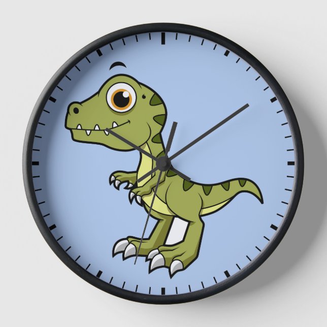 Niedliche Illustration eines Tyrannosaurus Rex. Uhr (Vorderseite)