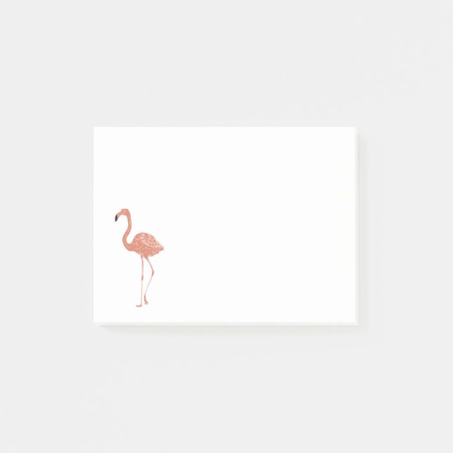 Niedliche Illustration Rotes Flamingo Linocut Post-it Klebezettel (Vorderseite)