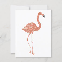 Niedliche Illustration Rotes Flamingo Linocut Postkarte