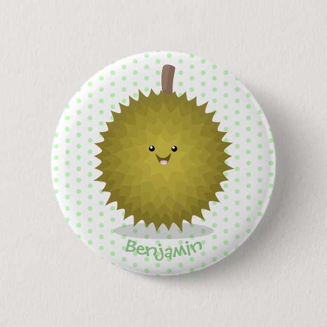 Niedliche Illustration von Happy-Duran-Cartoon Button (Vorderseite)