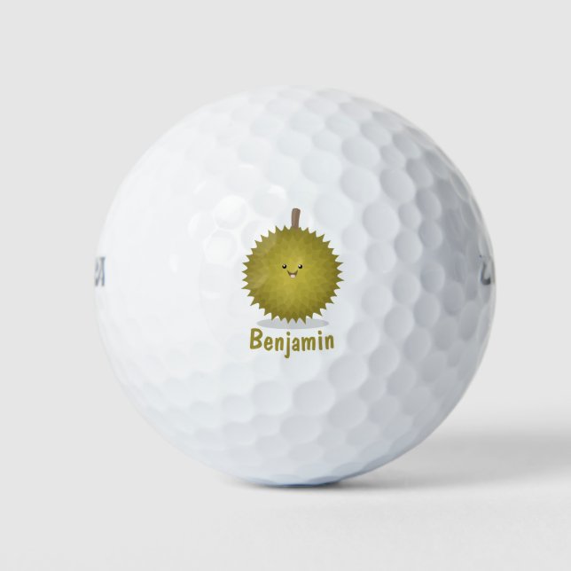 Niedliche Illustration von Happy-Duran-Cartoon Golfball (Vorderseite)