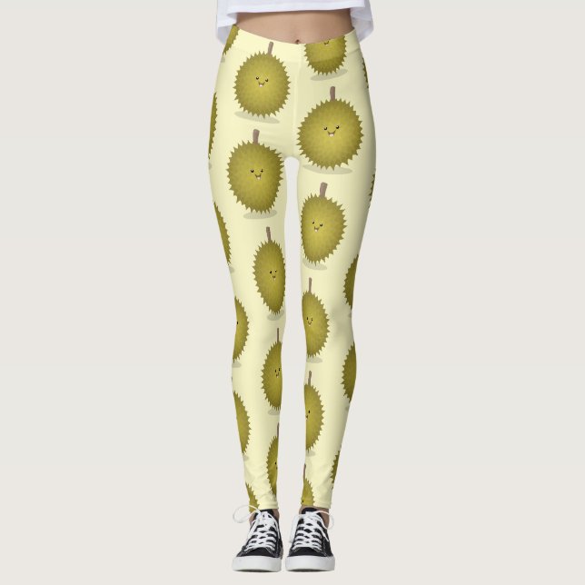 Niedliche Illustration von Happy-Duran-Cartoon Leggings (Vorderseite)