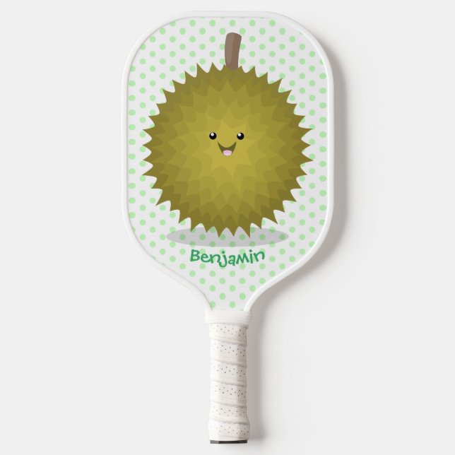 Niedliche Illustration von Happy-Duran-Cartoon Pickleball Schläger (Vorderseite)