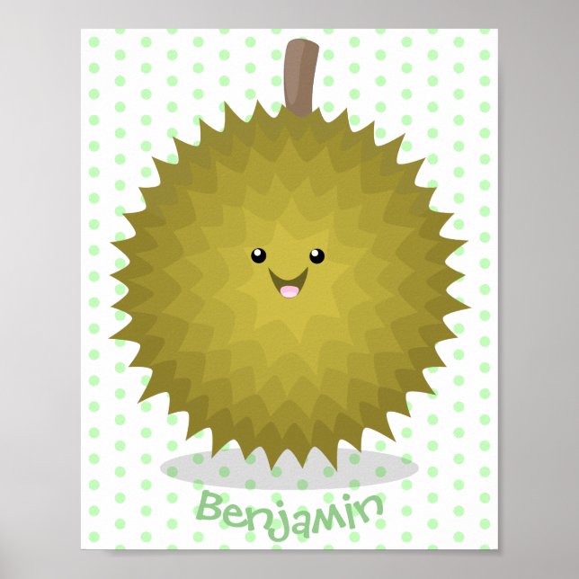 Niedliche Illustration von Happy-Duran-Cartoon Poster (Vorne)