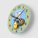 Niedliche Illustration zum Cartoon der Bienenstock Runde Wanduhr (Angle)