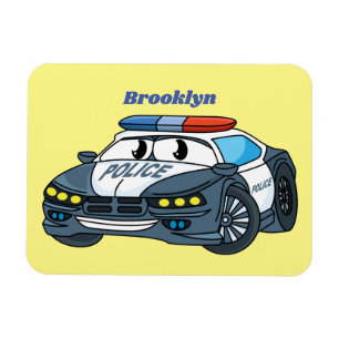 Niedliche Illustration zum Cartoon von Polizeiwage Magnet